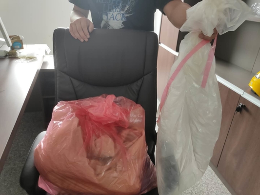 Semi Water Dissolvable Laundry Bags Red Colour LDPE Material For Hospital